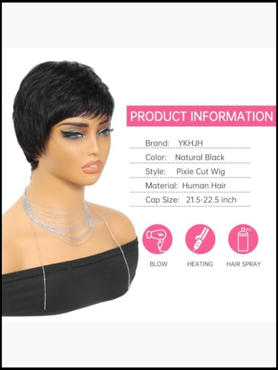 Pixie Cut Wig Human Hair Glueless Ready to Go Full Machine Wig Beginner main image 4